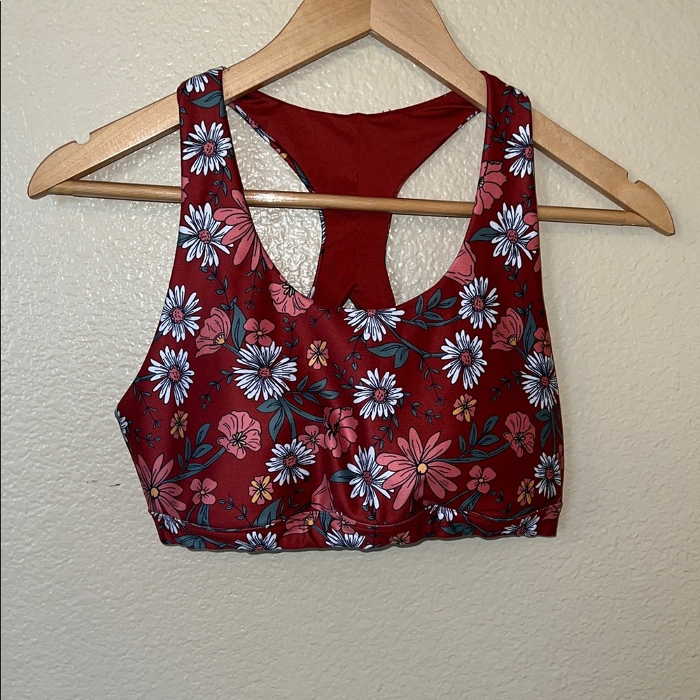 Gilly Hicks Red Floral Sports Bra
